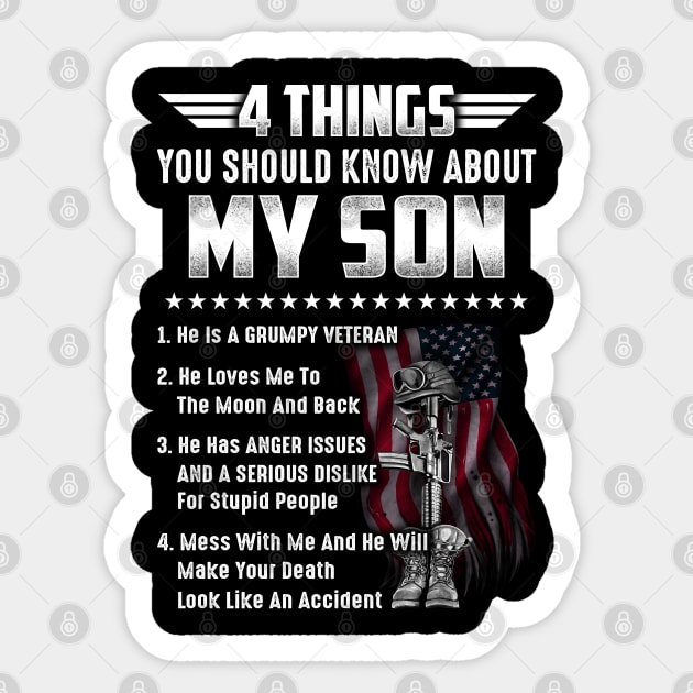 4 Things You Should Know About My Son T Shirt, Veteran Shirts, Gifts Ideas For Veteran Day Sticker by DaseShop